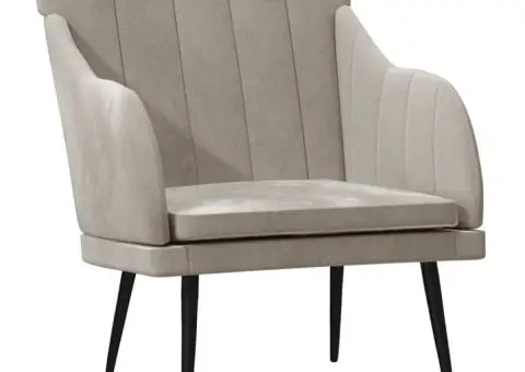 Fotoliu, gri deschis, 63x76x80 cm, catifea - 2/5