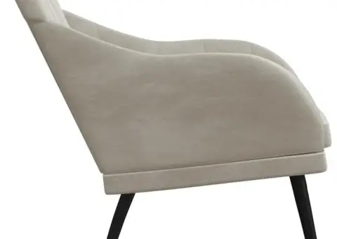 Fotoliu, gri deschis, 63x76x80 cm, catifea - 4/5