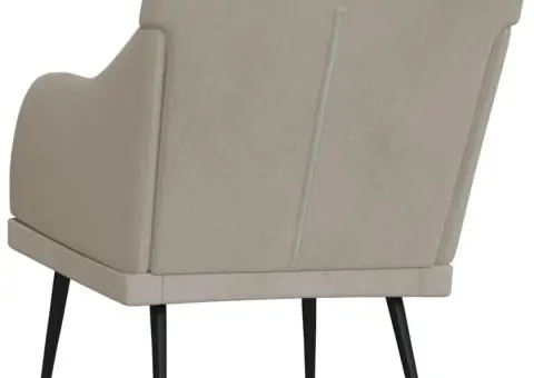 Fotoliu, gri deschis, 63x76x80 cm, catifea - 5/5