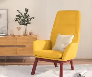 Scaun de relaxare, galben muștar, material textil