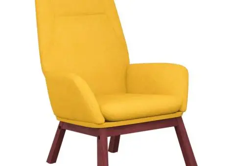 Scaun de relaxare, galben muștar, material textil - 2/5