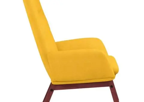 Scaun de relaxare, galben muștar, material textil - 4/5