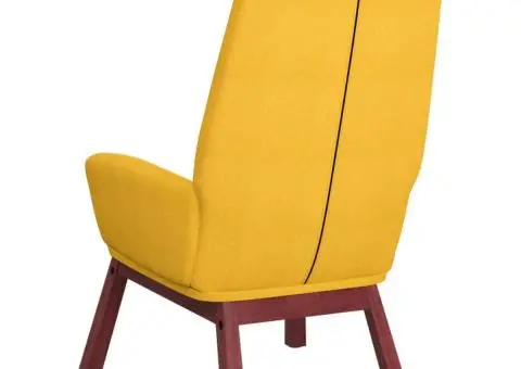 Scaun de relaxare, galben muștar, material textil - 5/5