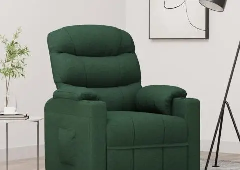 Fotoliu rabatabil, verde închis, material textil - 1/5