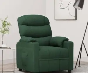 Fotoliu rabatabil, verde închis, material textil
