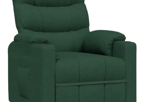 Fotoliu rabatabil, verde închis, material textil - 2/5