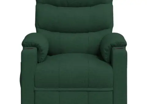 Fotoliu rabatabil, verde închis, material textil - 3/5