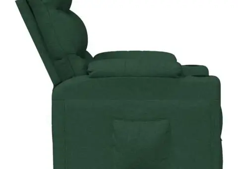 Fotoliu rabatabil, verde închis, material textil - 4/5