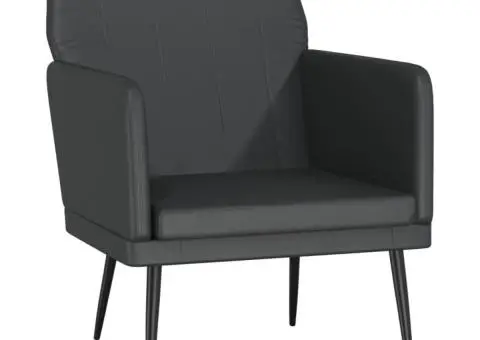 Fotoliu, negru, 61x78x80 cm, piele artificială - 2/5