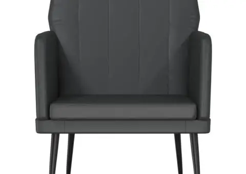 Fotoliu, negru, 61x78x80 cm, piele artificială - 3/5