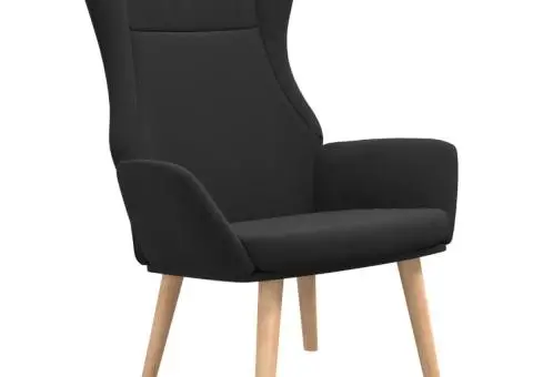 Scaun de relaxare, negru, material textil - 2/5