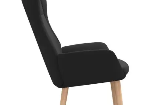 Scaun de relaxare, negru, material textil - 4/5