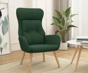 Scaun de relaxare, verde închis, material textil