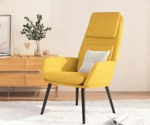 Scaun de relaxare, galben muștar, material textil