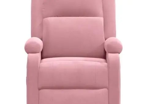 Fotoliu rabatabil, roz, catifea - 3/5