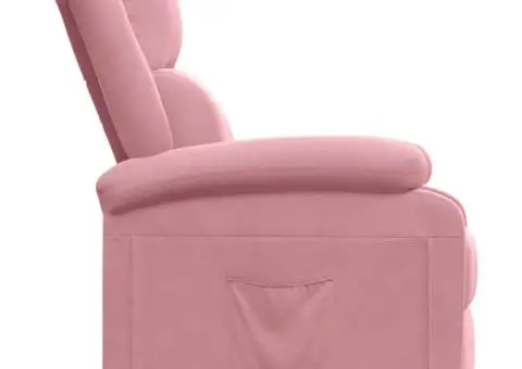 Fotoliu rabatabil, roz, catifea - 4/5