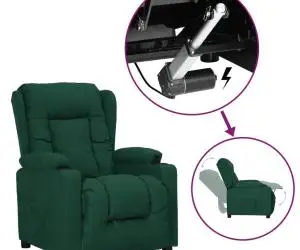 Fotoliu cu ridicare, verde închis, material textil
