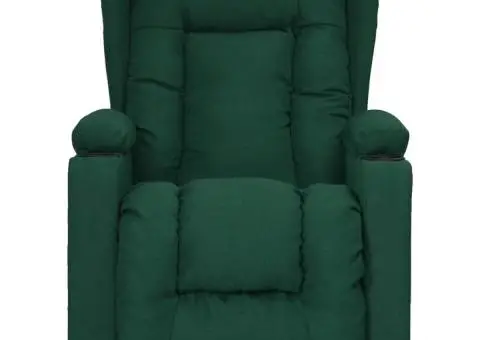 Fotoliu cu ridicare, verde închis, material textil - 3/5