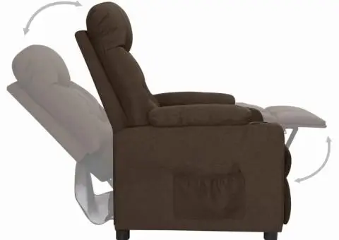 Fotoliu cu ridicare, maro închis, material textil - 5/5