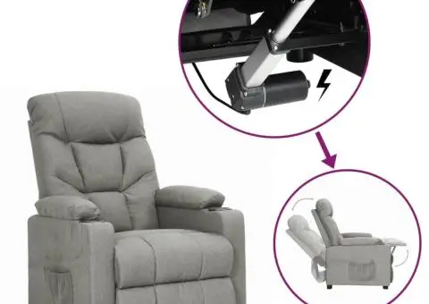 Fotoliu cu ridicare, gri deschis, textil - 1/5