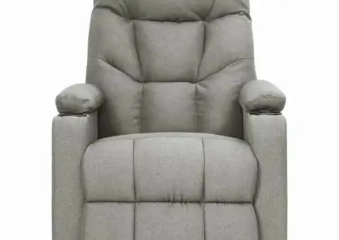 Fotoliu cu ridicare, gri deschis, textil - 3/5