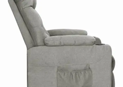 Fotoliu cu ridicare, gri deschis, textil - 4/5