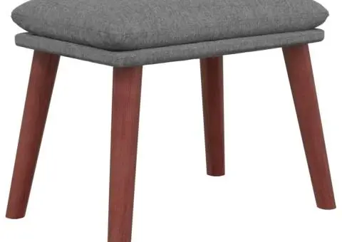 Scaun de relaxare cu taburet, gri deschis, textil - 5/5