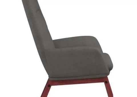 Scaun de relaxare cu taburet, gri deschis, textil - 5/5