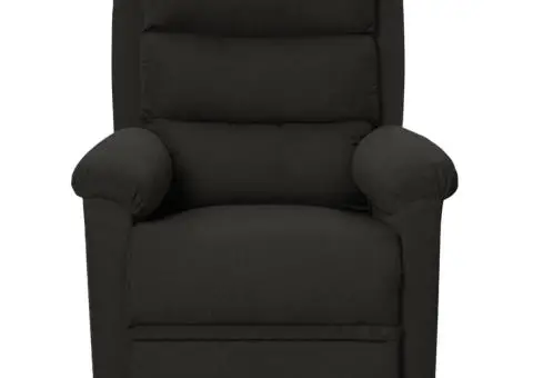 Fotoliu cu ridicare, negru, material textil - 3/5