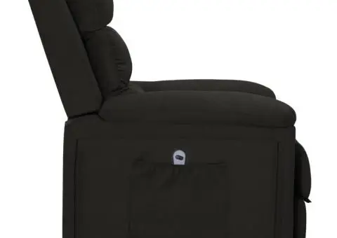 Fotoliu cu ridicare, negru, material textil - 4/5