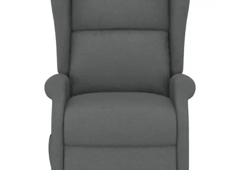 Fotoliu rabatabil electric cu spătar aripi, gri închis, textil - 4/5