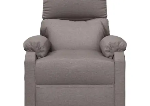 Fotoliu rabatabil electric, gri taupe, material textil - 4/5