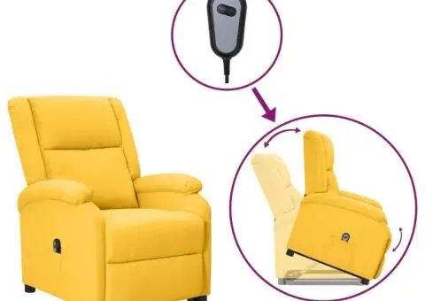 Fotoliu cu ridicare, galben, material textil - 1/5