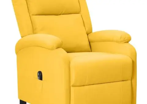 Fotoliu cu ridicare, galben, material textil - 2/5