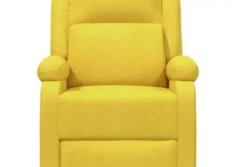 Fotoliu rabatabil electric, galben, material textil - 4/5