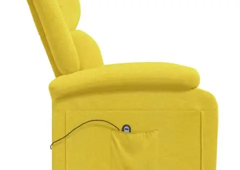 Fotoliu rabatabil electric, galben, material textil - 5/5