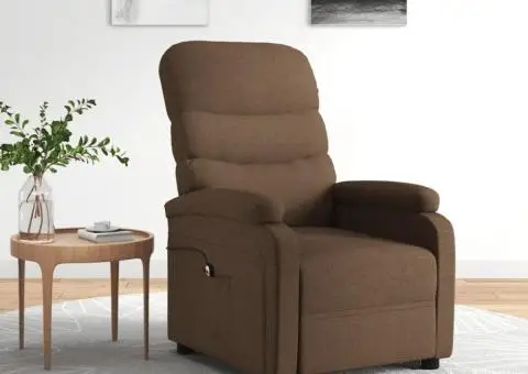 Fotoliu cu ridicare, maro, material textil - 1/5