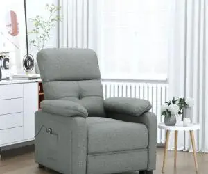 Fotoliu cu ridicare, gri închis, textil