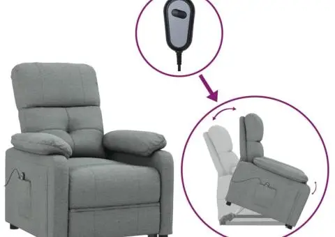 Fotoliu cu ridicare, gri închis, textil - 2/5