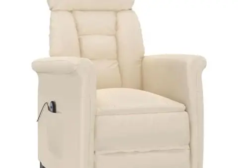 Fotoliu rabatabil electric, bej, microfibră - 3/5