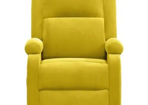 Fotoliu cu ridicare, galben, catifea - 4/5