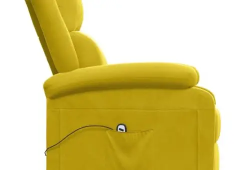 Fotoliu cu ridicare, galben, catifea - 5/5