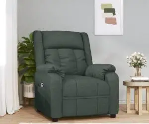 Fotoliu rabatabil electric, verde închis, material textil