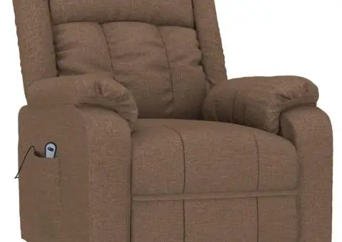 Fotoliu cu ridicare, maro, material textil - 3/5