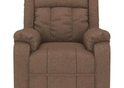 Fotoliu cu ridicare, maro, material textil - 4/5