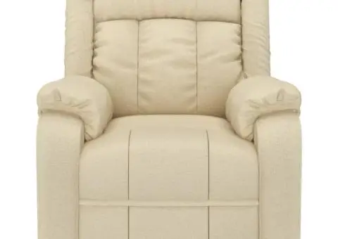 Fotoliu cu ridicare, crem, material textil - 4/5