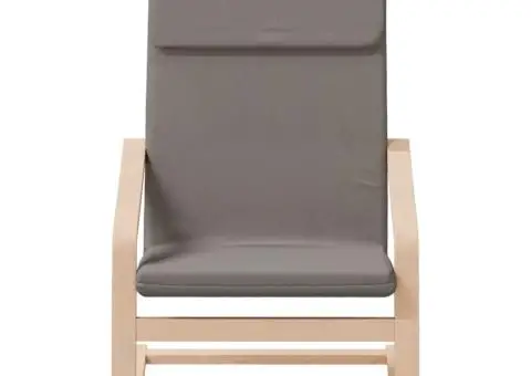 Scaun de relaxare cu taburet, gri taupe, textil - 4/5