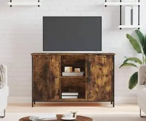 Comodă TV, stejar fumuriu, 100x35x65 cm, lemn compozit