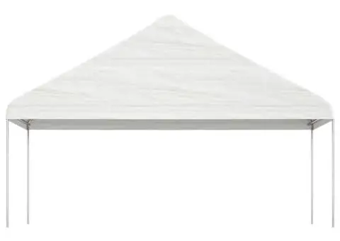 Foișor cu acoperiș, alb, 20,07x5,88x3,75 m, polietilenă - 3/5