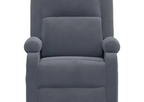 Fotoliu cu ridicare, gri închis, catifea - 4/5